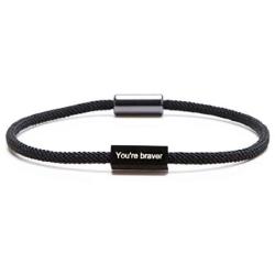 Bivei Inspirational Bracelets Magnetic Clasp Rope Cord Motivational Quotes Positive Saying Cuff Encouragement Jewelry Gift