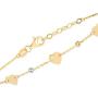 GELIN 14k Solid Heart with Beaded Balls Station Link Chain Bracelet - Gold Bracelet for Women