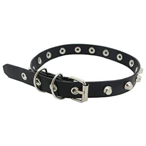 León Jewelry Leather Belt Choker Necklace Adjustable Buckle Punk Gothic Rock Cosplay Costume Multiple Circles Bracelet for Women