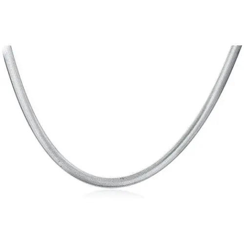 SUNKOOL Men Women 925 Sterling Silver Plated Flat Snake Chain Necklace Fashion Jewelry Christmas Necklaces Gift