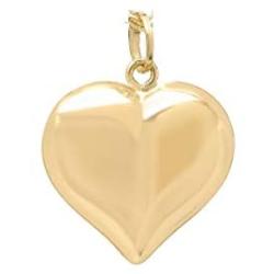 Pori Jewelers 14K Solid Yellow Gold Heart Charm Pendants- Multiple Styles Available