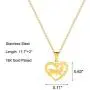 Dainty Heart Pendant Necklace for Women, HEWIC 18k Gold Plated Stainless Steel Handmade Small Butterfly Charm with Unbreakable Chain Delicate Girl Necklace Minimalist Jewelry Gift