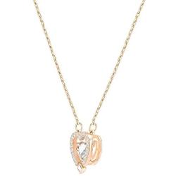 Swarovski Jewelry Rose-Gold Tone White Sparkling Dance Heart Necklace