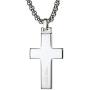Unique GESTALT Tungsten Cross Pendant .4mm Surgical Stainless Steel Box Chain. Black Carbon Fiber Inlay.