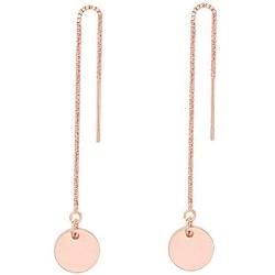 MANZHEN Minimalist Wafer Coin Disc Circle Threader Drop Earrings