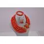 laanc Highly Necklace Jewelry Sets Natural Coral 4 Rows Orange-Gold Nigerian Women African Beads A-039D laanc Highly Necklace Jewelry Sets Natural Coral 4 Rows Orange-Gold Nigerian Women African Beads A-039D
