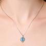 YAZILIND Eternal Love Heart Platinum Plated Cubic Zirconia Necklace Pendant Jewelry Gift for Her