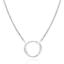 River Island Sterling Silver Small Circle Tube Pendant Necklace | Available in Silver, Rose and Yellow Gold.