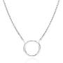 River Island Sterling Silver Small Circle Tube Pendant Necklace | Available in Silver, Rose and Yellow Gold.