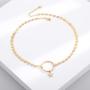 S.J JEWELRY Womens Simple Delicate Handmade 14k Gold Plated/Rose Gold Plated Dainty Circle Thin Open Circle Chain Star Choker Necklace