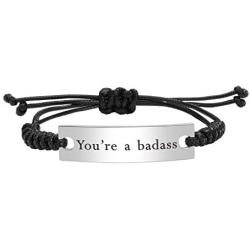 Kisseason Inspirational Mantra Bracelet Jewelry Adjustable Friendship Bangle Bracelet