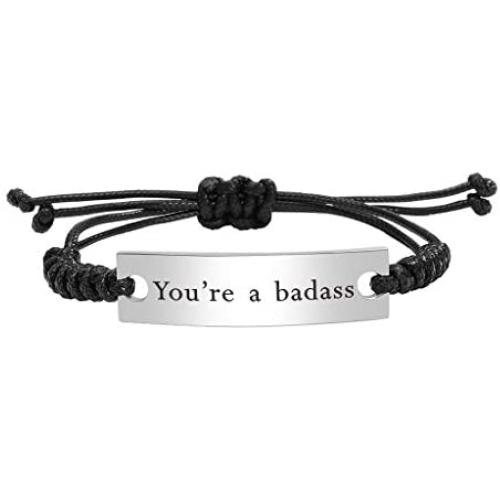 Kisseason Inspirational Mantra Bracelet Jewelry Adjustable Friendship Bangle Bracelet