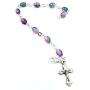 Zuluf Crystal Rosary Bracelet with Silver Plated Chain and Crucifix Catholic Religious Jewelry - Religious Cross Bracelet Christian Classic | Velvet Bag & Certificate Included |BRA025