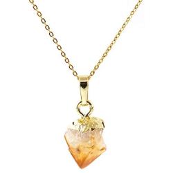 Genuine 925 Sterling Silver Small Tiny Raw Amethyst Citrine Gemstone Necklace 18 inch Healing Crystals Chakra Stones Fine Jewelry Women Girls Birthday Mothers Gifts