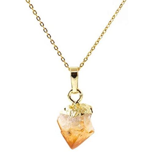 Genuine 925 Sterling Silver Small Tiny Raw Amethyst Citrine Gemstone Necklace 18 inch Healing Crystals Chakra Stones Fine Jewelry Women Girls Birthday Mothers Gifts