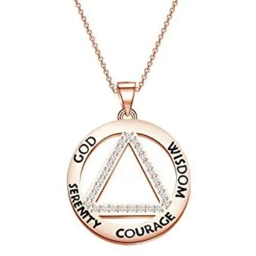 AA Recovery Symbol Cubic Zirconia Necklace Serenity Prayer AA Recovery Necklace God Serenity Courage Wisdom Sobriety Gift AA Recovery Symbol Cubic Zirconia Necklace Serenity Prayer AA Recovery Necklace God Serenity Courage Wisdom Sobriety Gift