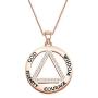 AA Recovery Symbol Cubic Zirconia Necklace Serenity Prayer AA Recovery Necklace God Serenity Courage Wisdom Sobriety Gift