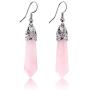 Real Natural Quartz Stone Healing Point Crystal Chakra Dangle Earrings Valentines day Mothers day Gift