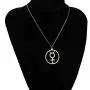 CENWA Mercury Pendant Alchemical Symbol Stainless Steel Necklace Mercury Symbol Jewelry Astrological Symbol Jewelry