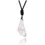 Top Plaza Clear Quartz Chakra Crystal Healing Stones Natural Irregular Raw Crystals Rope Necklaces for Men Women Titanium Coated Reiki Crystal Jewelry