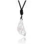 Top Plaza Clear Quartz Chakra Crystal Healing Stones Natural Irregular Raw Crystals Rope Necklaces for Men Women Titanium Coated Reiki Crystal Jewelry