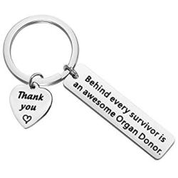 AKTAP Organ Donor Gift Behind Every Survivor is an Awesome Organ Donor Awareness Keychain Thank You Gift for Kidney Donor Organ Donor