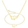 YANCHUN 2 Pieces Lucky Elephant Necklace Dainty Elephant Bracelet for Women Charm Elephant Pendant Necklace Jewelry Set BFF Gift for Girls