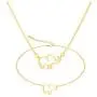 YANCHUN 2 Pieces Lucky Elephant Necklace Dainty Elephant Bracelet for Women Charm Elephant Pendant Necklace Jewelry Set BFF Gift for Girls
