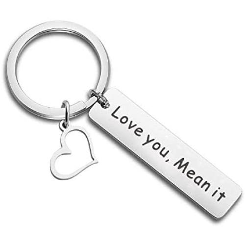 MAOFAED Gift for Boyfriend Husband Gift Love You Mean It Birthday Gift Men Keychain Gift