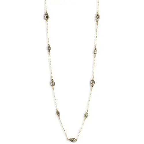 Lucky Brand Pave Beaded Strand Necklace, Gold Lucky Brand Pave Beaded Strand Necklace, Gold
