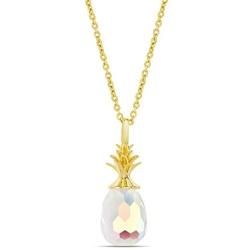 SamanthaStone Aurora Borealis CZ Pineapple Pendant Necklace