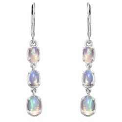 Shop LC 925 Sterling Silver Platinum Plated Oval Opal Bridal Wedding Dangle Earrings Prom Jewelry for Women Mothers Day Gifts 45mm