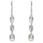 Shop LC 925 Sterling Silver Platinum Plated Oval Opal Bridal Wedding Dangle Earrings Prom Jewelry for Women Mothers Day Gifts 45mm