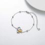 LONAGO 925 Sterling Silver Lucky Double Elephant Bracelet I Love You Forever Heart Link Chain Animal Jewelry Gift for Women Girlfriend