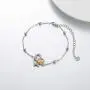 LONAGO 925 Sterling Silver Lucky Double Elephant Bracelet I Love You Forever Heart Link Chain Animal Jewelry Gift for Women Girlfriend
