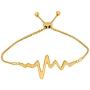14K Yellow Gold Over Silver Heartbeat Adjustable Bolo Bracelet