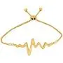 14K Yellow Gold Over Silver Heartbeat Adjustable Bolo Bracelet 14K Yellow Gold Over Silver Heartbeat Adjustable Bolo Bracelet