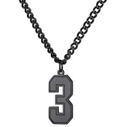 GOLDCHIC JEWELRY Number Necklace, Customized Unisex Boys Mens Stainless Steel Baseball Cross Necklace/Soccer/Football/Basketball Necklace with Chain 22”+2'' Extender,Sports Fan Gift