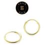 SOLIDGOLD - 14K Yellow Gold Endless Infinity Dainty Small Hoop Sleeper Earrings | 12mm