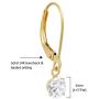 14k Yellow or White Gold Leverback Earrings with Cubic Zirconia CZ Dangles | Various Sizes | Gift Boxed