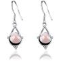 Pink Rose Quartz 2.68 Ct Heart 925 Sterling Silver Dangle Earrings Christmas Gifts For Women By Orchid Jewelry