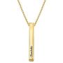 Oak&Luna Personalized Custom Pillar Bar Necklace -3D Engraved 4 Sides- Sterling Silver 925 Jewelry Gift for Her- Mother Day Pendant
