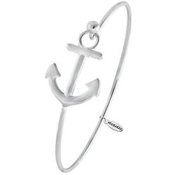 NOUMANDA Womens Nautical Jewelry Sailors Anchor Easy Open Hook Bracelet Bangle