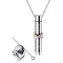 Forever Together Angel Wings Urn Necklace for Ashes Women Stainless Steel Cylinder Pendant Memorial Keepsake Cremation Jewelry
