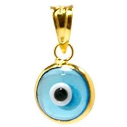 MIZZE Made for Luck 925 Sterling Silver 7 MM Round Glass Evil Eye Charm (Pendant Only) - 7 Colors to Choose Men Women