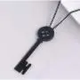 Coraline Key Necklace Girls Button Key Metal Pendant Sweater Chain Present for Child (Black)