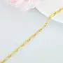 Solid 18k Gold Paper Clip Link Chain Bracelet for Women, Real 18 Carat Gold Minimalist Jewerly Gifts for Her, (3MM, 6.5-7.5 Inch)