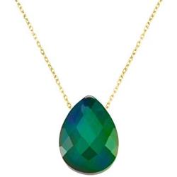 Soyaz 14K Gold Plated 925 Sterling Silver Necklace for Women | Color Changing Mood Stone | Gold Necklaces for Women | Sterling Silver Base Gold Chain
