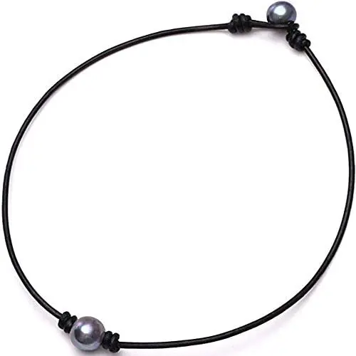 2020 Ladies Fashion Single Cultured Freshwater Pearl Choker Necklace for Women Genuine Leather Jewelry Handmade 2020 Ladies Fashion Single Cultured Freshwater Pearl Choker Necklace for Women Genuine Leather Jewelry Handmade