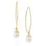 14k Gold-Filled Hand Wrapped Teardrop Cultured Pearl Long Wire Threader Earrings Bridal Wedding Jewelry 14k Gold-Filled Hand Wrapped Teardrop Cultured Pearl Long Wire Threader Earrings Bridal Wedding Jewelry